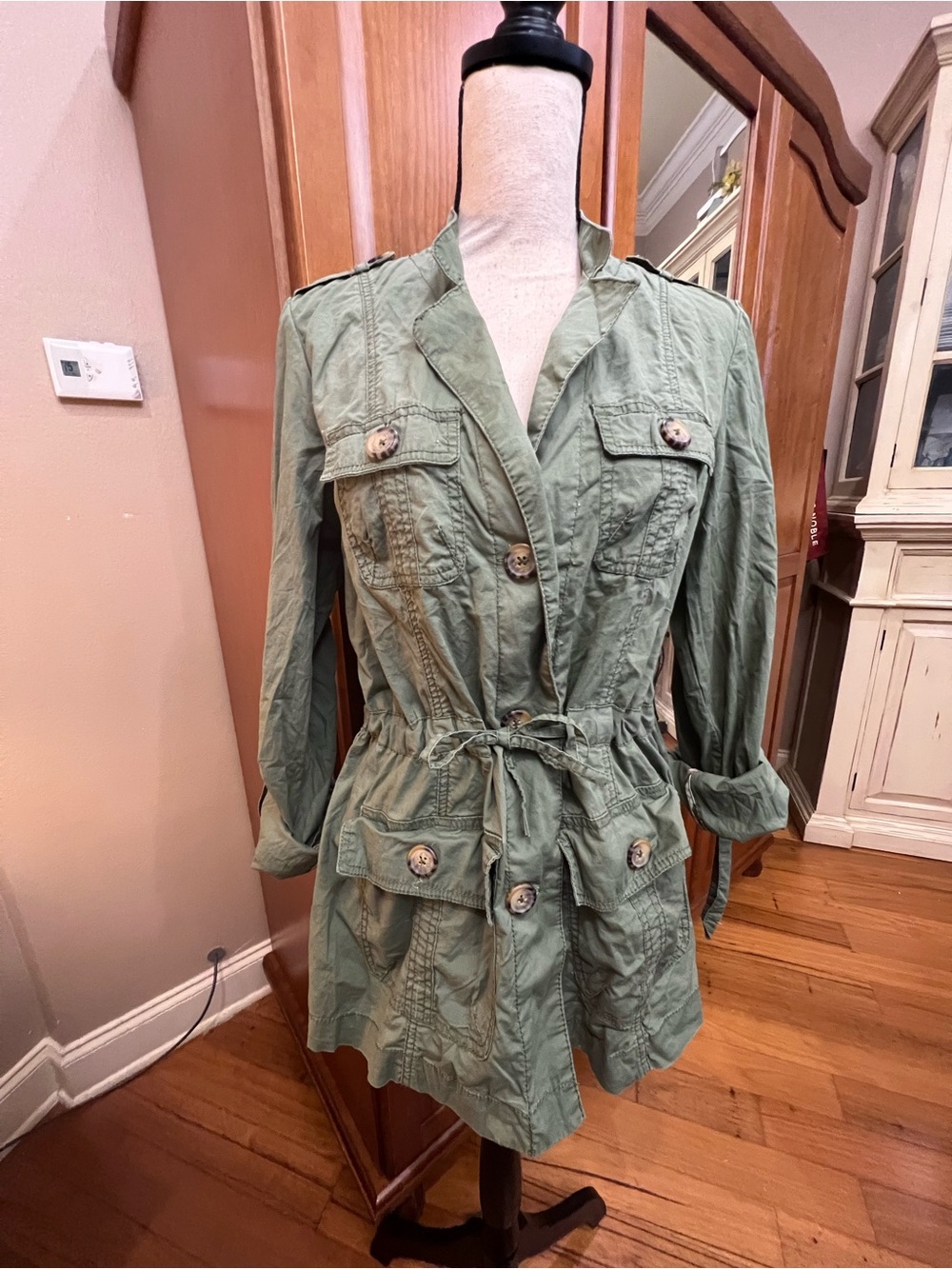 Sanctuary Olive Green Tie-Waist Utility Jacket